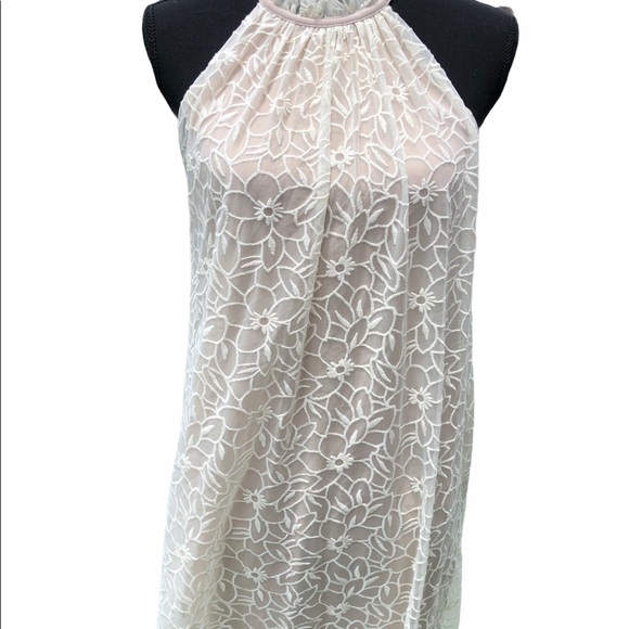 Ali & jay midi dress cream lace over sheer - Picture 1 of 6